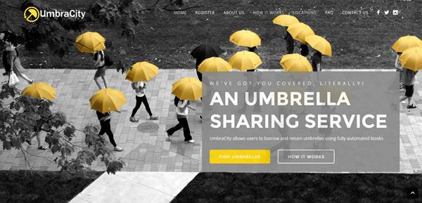 비올 때 나눠쓰는 우산 공유 서비스 움브라시티(UmbraCity)